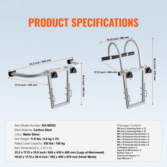 Ladder Stabilizer, 2 in 1 Extension Wall Ladder Standoff Hook, Roof Ridge Ladder Accessories Both Horizontally and Vertically, Heavy-duty Steel Rubber Grip T-Bar, Quick Access to Steep Roofs