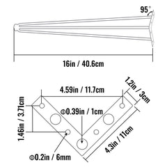 Hairpin Table Legs 16 inch, Set of 4 DIY Desk Table Legs 3 Rods Heavy Duty