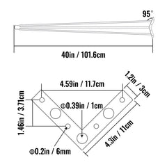 Hairpin Table Legs 40 inch, Set of 4 DIY Desk Table Legs 3 Rods Heavy Duty