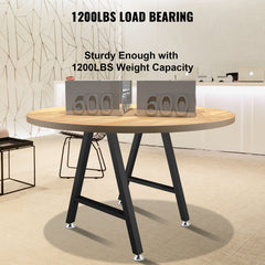 Metal Table Legs 28 x 17.7 inch A-Shaped Desk Legs Set of 2 Heavy Duty Bench Legs with Polyurethane Coating, Furniture Legs with Floor Protectors, Wrought Iron Coffee Table Legs for Home DIY Bla