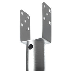 No Dig Ground Anchor, 1 Pack 10 x 7 x 70 cm DIY Screw in Post Stake, Includes 6 Lag Bolts & a Rebar, U-Shape Heavy Duty Steel Post Holder, Great for Mailbox Posts and Fence Posts