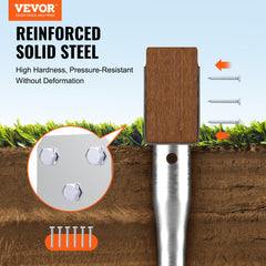 No Dig Ground Anchor, 1 Pack 10 x 7 x 70 cm DIY Screw in Post Stake, Includes 6 Lag Bolts & a Rebar, U-Shape Heavy Duty Steel Post Holder, Great for Mailbox Posts and Fence Posts