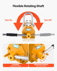 Permanent Magnetic Lifter, 600 kg Pulling Capacity, Heavy Duty N42 Neodymium Lifting Magnet with Release Handle and Steel Hook, Used in Shop Crane and Hoist, for Lifting Plate Steel, Board