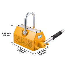 Permanent Magnetic Lifter, 1000 kg Pulling Capacity, Heavy Duty N42 Neodymium Lifting Magnet with Release Handle and Steel Hook, Used in Shop Crane and Hoist, for Lifting Plate Steel, Board