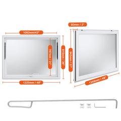 Concession Window for Food Truck, 48"x36" Aluminum Alloy Food Truck Service Window, Up to 85 Degrees Stand Serving Window with Awning Door & Drag Hook, for Food Trucks Concession Trailers
