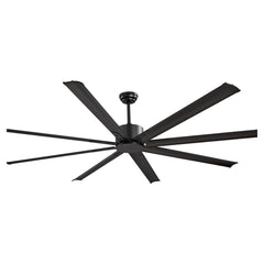 213 cm Ceiling Fan No Light, 6-Speed Remote Control, Aluminum 8-Blade, Reversible DC Motor, Modern Low Profile Flush Mount Exterior Fan for Bedroom, Living Room, Patio, Indoor/Outdoor, Black
