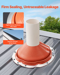 Metal Roof Pipe Flashing Boot Fits 254-483 mm Pipe High Temp Red Silicone