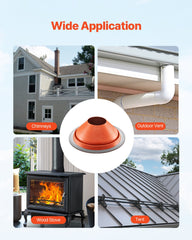 Metal Roof Pipe Flashing Boot Fits 254-483 mm Pipe High Temp Red Silicone