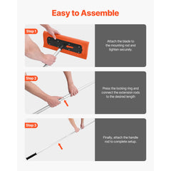 Snow Roof Rake, 45cm Foam Blade, 2.25-5.62 m Adjustable Roof Snow Scraper, Extension Tubes & Non-Slip Handle, Lightweight Snows Removal Tool for House Leaves Debris Clearing