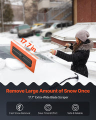 Snow Roof Rake, 1.2m Long Reach Car Roof Snow Scraper, 45cm Foam Blade for No Scratches, Non-Slip Handle, Lightweight Snows Removal Tool for Vehicle Garage Rooftop Leaves Debris Clearing
