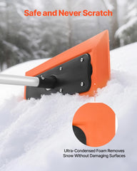 Snow Roof Rake, 1.2m Long Reach Car Roof Snow Scraper, 45cm Foam Blade for No Scratches, Non-Slip Handle, Lightweight Snows Removal Tool for Vehicle Garage Rooftop Leaves Debris Clearing