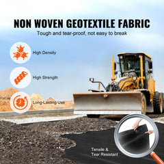 Driveway Fabric, 1*50m Non Woven Geotextile Fabric, Heavy Duty Garden Weed Barrier Fabric, 4.43OZ Landscape Fabric, French Drains Drainage Fabric, Ground Cover Weed Control Fabric,3.28 x 164 ft