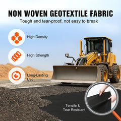 Non Woven Geotextile Fabric Under Gravel, 6x100FT 8OZ Driveway Fabric Landscape Fabric, Heavy Duty Weed Barrier Fabric, Ground Cover Weed Control Fabric, French Drains Drainage Fabric, Black