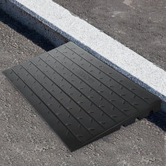 Rubber Threshold Ramp, 7.62 cm Rise Threshold Ramp Doorway, 3 Channels Cord Cover Rubber Solid Threshold Ramp, Rubber Angled Entry Rated 997.9 kg Load Capacity for Wheelchair and Scooter