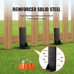 Fence Post Anchor Repair Kit, 4 Pack Inner Diameter 8.9x8.9 cm Heavy Duty Steel Fence Post Support Stakes, Anchor Ground Spike for Repair Tilted, Broken Wood Fence Post, Enveloping