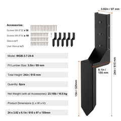 Fence Post Anchor Repair Kit 6 Pack Inner Support Stakes Repair