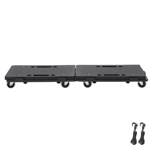 Furniture Dolly, 500 lbs Capacity Each Count, Furniture Mover with Wheels, Portable Moving Rollers 4 Wheels Heavy Duty, Small Flat Dolly Cart with Interlocking for Heavy Furniture, 2 Pack, Black