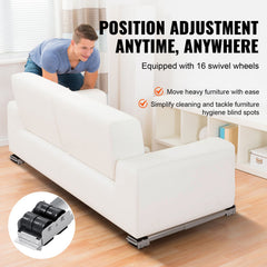 Heavy Duty Furniture Appliances Rollers, 660 lbs Total Load, Extendable Appliance Rollers Mobile Washing Machine Base, Fridge Stand Dolly Movers for Refrigerators, Dryers, Dishwashers, White