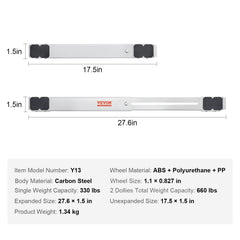 Heavy Duty Furniture Appliances Rollers, 660 lbs Total Load, Extendable Appliance Rollers Mobile Washing Machine Base, Fridge Stand Dolly Movers for Refrigerators, Dryers, Dishwashers, White