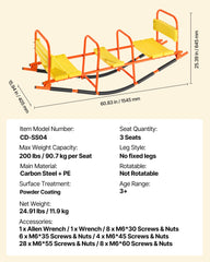 Kids Seesaw 90 kg Capacity Metal Rocking Teeter Totter with Handles
