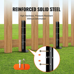 Fence Post Anchor Repair Kit, 2 Pack Inner Diameter 5 x5 cm Heavy Duty Steel Fence Post Support Stakes, Anchor Ground Spike for Repair Tilted, Broken Wood Fence Post