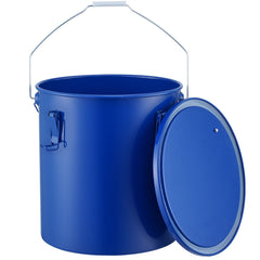 Fryer Grease Bucket, 22.7L Oil Disposal Caddy Carbon Steel Fryer Oil Bucket with Rust-Proof Coating, Oil Transport Container with Lid, Lock Clips, Filter Bag for Hot Cooking Oil Filtering, Blue