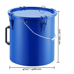 Fryer Grease Bucket, 22.7L Oil Disposal Caddy Carbon Steel Fryer Oil Bucket with Rust-Proof Coating, Oil Transport Container with Lid, Lock Clips, Filter Bag for Hot Cooking Oil Filtering, Blue