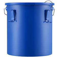 Fryer Grease Bucket, 22.7L Oil Disposal Caddy Carbon Steel Fryer Oil Bucket with Rust-Proof Coating, Oil Transport Container with Lid, Lock Clips, Filter Bag for Hot Cooking Oil Filtering, Blue