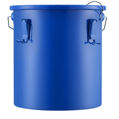 Fryer Grease Bucket, 22.7L Oil Disposal Caddy Carbon Steel Fryer Oil Bucket with Rust-Proof Coating, Oil Transport Container with Lid, Lock Clips, Filter Bag for Hot Cooking Oil Filtering, Blue