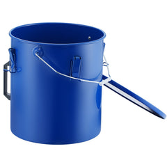 Fryer Grease Bucket, 22.7L Oil Disposal Caddy Carbon Steel Fryer Oil Bucket with Rust-Proof Coating, Oil Transport Container with Lid, Lock Clips, Filter Bag for Hot Cooking Oil Filtering, Blue