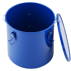 Fryer Grease Bucket, 22.7L Oil Disposal Caddy Carbon Steel Fryer Oil Bucket with Rust-Proof Coating, Oil Transport Container with Lid, Lock Clips, Filter Bag for Hot Cooking Oil Filtering, Blue