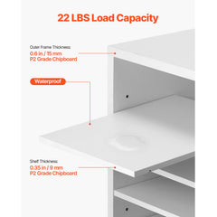 Literature Organizer, 24 Compartments Office Mailbox with Adjustable Shelves, Wooden Mailbox Sorter Medium Density Fiberboard Office Home Classroom Storage for Files, Documents, Papers, White