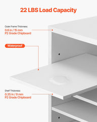 Literature Organizer, 24 Compartments Office Mailbox with Adjustable Shelves, Wooden Mailbox Sorter Medium Density Fiberboard Office Home Classroom Storage for Files, Documents, Papers, White