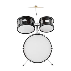 Kids Drum Set, 5-Piece, 406.4 mm Beginner Full Drum Set with Bass Toms Snare Floor Drum Adjustable Throne Cymbal Hi-Hat Pedal and Two Pairs of Drumsticks, Starter Drum Kit for Child Kids, Black