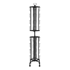 Greeting Cards Display Rack, 32 Pockets Rotating Postcard Brochure Display Stand, 360° Spinning Card Display Rack with Sign Holder & 4 Wheels (2 Lockable) for Exhibitions Office Trade Show