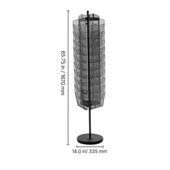 Rotating Brochure Display Rack, 30 Pockets Mesh Magazine Literature Display Stand, Portable Floor Standing Magazine Rack, Metal Newspaper Catalog Holders for Shop Exhibitions Office Trade Show