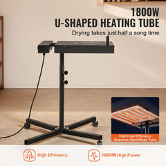 Flash Dryer, 16 x 16 inch Flash Dryer for Screen Printing, 0-750℉ Temperature Control, High Power Silk Screen Printing Dryer with Height Adjustable Stand, 360° Rotation, T-Shirt Curing Machine