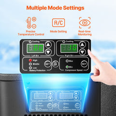 Portable Car Refrigerator Freezer Compressor 45L Dual Zone for Car Home