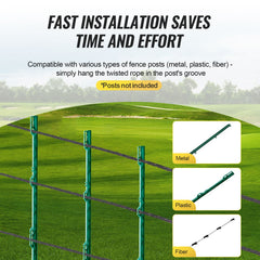 Electric Fence Wire, 1000Ft 305M Portable Polywire, 1/4" Diameter 2 Copper Strands for Reliable Conductivity and Rust Resistance, Fencing Rope Line for Horse, Cattle, Livestock