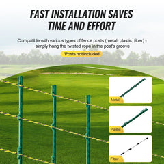 Electric Fence Wire, 3366Ft 1026M Portable Polywire, 1/8" Diameter 6 Stainless Steel Strands for Reliable Conductivity and UV, Rust Resistance, Fencing Rope Line for Horse, Cattle, Livestock