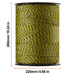 Electric Fence Wire, 3366Ft 1026M Portable Polywire, 1/8" Diameter 6 Stainless Steel Strands for Reliable Conductivity and UV, Rust Resistance, Fencing Rope Line for Horse, Cattle, Livestock
