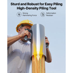 Fence Post Driver, Heavy Duty T Post Driver with Handles, Metal Manual Pounder Rammer for U-Channel,Wooden Fence, Fits T-Posts with Inner Diameter up to 6.1in,Ideal for Farm, Garden, Yard