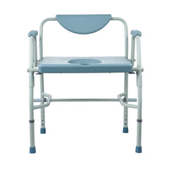 Commode Chair, Bedside Commode with Drop-Down Arms and Detachable Backrest, 5-Level Adjustable Height, 7L Removable Bucket, Easy to Assemble, 1000LBS Capacity, Portable Toilet for Adults Seniors