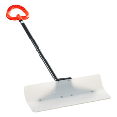 Snow Pusher Shovel, 61 cm Wide Outdoor Snowplow Shovel with Ergonomic Grip, HDPE Plastic Blade, Winter Shovels with Segmented Handle, Portable Snow Removal Tool for Driveway Garden Camping