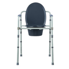 Commode Chair, Bedside Commode with Wider Toilet Seat, 7-Level Adjustable Height, 5.8L Removable Bucket, Easy to Assemble, 350 LBS Capacity, Raised Toilet Seat for Adults Seniors