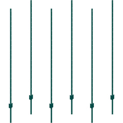 6 Feet Fence Post 6 Pack T-Post Heavy Duty Metal Fence Posts Green