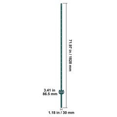 6 Feet Fence Post, 10 Pack U-Channel Heavy Duty Metal Fence Posts, Sturdy Steel Fence Stakes for Garden Yard, Lawn, Farms and Outdoor Wire Fencing, Green