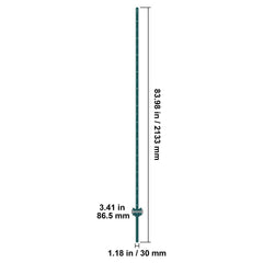 7 Feet Fence Post, 10 Pack U-Channel Heavy Duty Metal Fence Posts, Sturdy Steel Fence Stakes for Garden Yard, Lawn, Farms and Outdoor Wire Fencing, Green