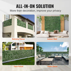 Ivy Privacy Fence, 990 x 2490 mm Artificial Green Wall Screen, Greenery Ivy Fence with Mesh Cloth Backing and Strengthened Joint, Faux Hedges Vine Leaf Decoration for Outdoor Garden, Yard