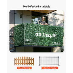 Ivy Privacy Fence, 39 x 158in Artificial Green Wall Screen, Greenery Ivy Fence with Mesh Cloth Backing and Strengthened Joint, Faux Hedges Vine Leaf Decoration for Outdoor Garden, Yard, Balcony